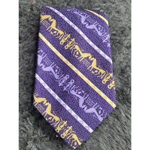Purple Gold Roman Chariot Neck Tie Polyester Novelty‎ Tie Unique Funky Awesome